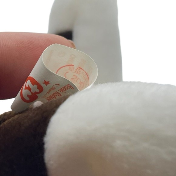 Ty Beanie Babies Baby1997 BRUNO Chocolate Brown Bull Terrier Dog Tush Tag Stamp - Picture 7 of 10